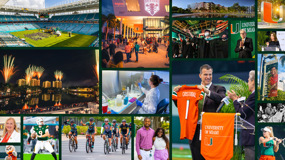 A collage of photos from major University moments in 2021.