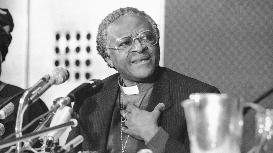Bishop Desmond Tutu in Sweden in December 1984. (AP Photo)