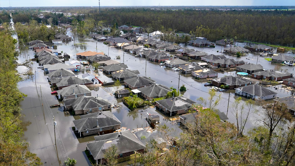 Homes are flooded in the aftermath of Hurricane Ida in LaPlace, La., Tuesday, Aug. 31, 2021. (AP Photo/Gerald Herbert)