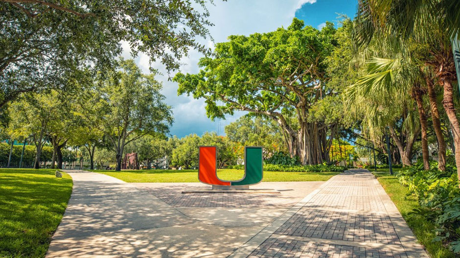 The U Statue on the University of Miami Coral Gables Campus.