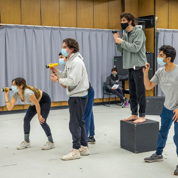 Students photographed during a rehearsal for the upcoming production, "The Curious Incident of the Dog in the Night-Time." Photo: Evan Garcia/University of Miami