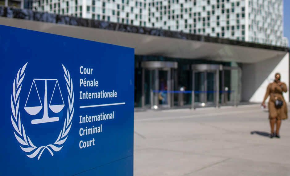 A view of the exterior view of the International Criminal Court in The Hague, Netherlands
