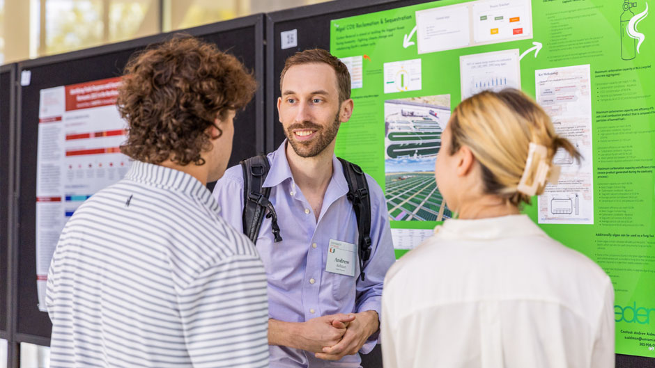 Andrew Aidman, Poster Presenter at the Climate Resilience Academy Research Symposium. Photo: Christine Casas/University of Miami