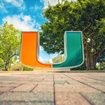 The U Statue on the University of Miami Coral Gables Campus.