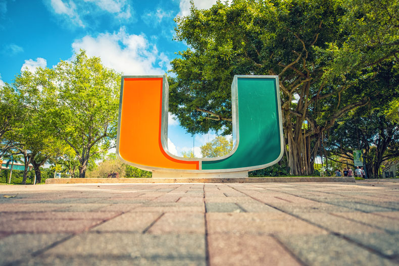The U Statue on the University of Miami Coral Gables Campus.