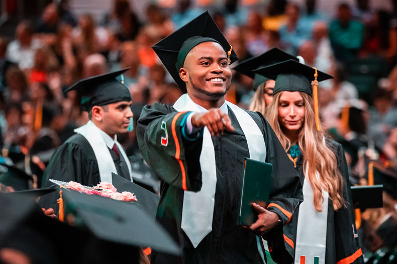 Students graduate during the College of Arts & Sciences on Friday, May 13, 2022. Photo: Mike Montero/University of Miami