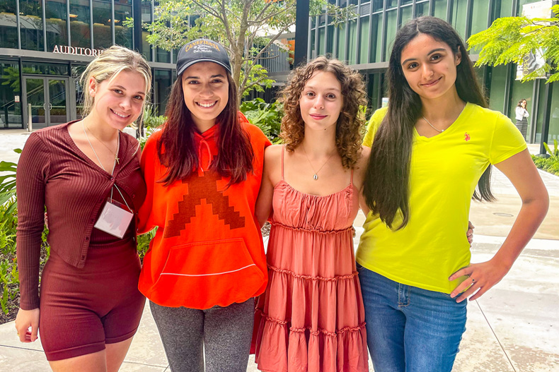 From left to right Catherine Anillo, Daphne Mall, Haley Gross, Michaela White. Photo: Barbara Gutierrez/University of Miami