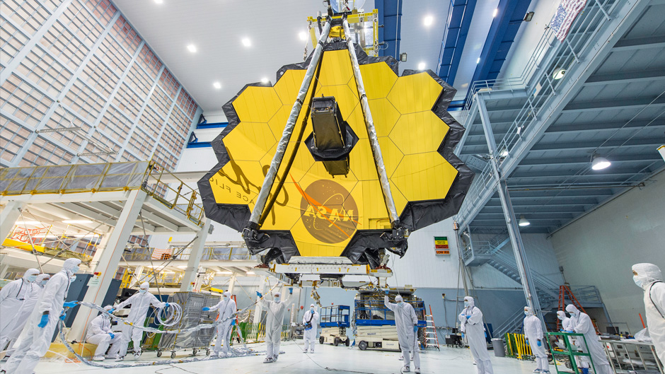 The Webb Telescope prior to being launched.
