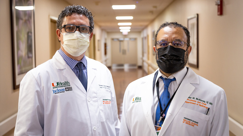 radiologists Dr. Fernando Collado-Mesa and Dr. Alex McKinney