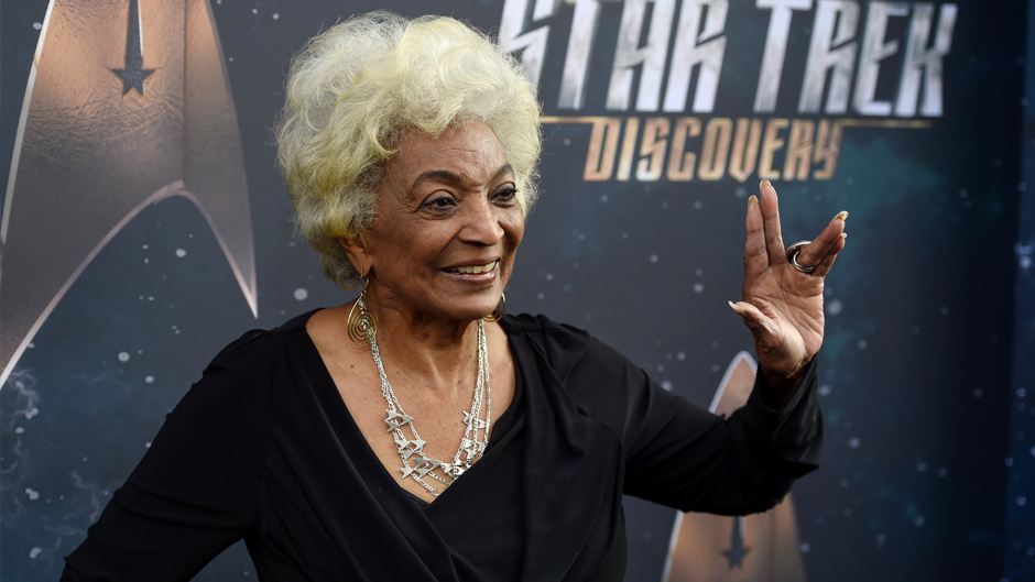 Original "Star Trek" cast member Nichelle Nichols poses at the premiere of the new television series "Star Trek: Discovery" on Tuesday, Sept. 19, 2017, in Los Angeles. (Photo by Chris Pizzello/Invision/AP)