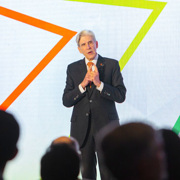 During his State of the U Town Hall on Thursday evening, President Julio Frenk updated the University of Miami community on the Roadmap to Our New Century, saying that the institution remains on course to meet the goals of its ambitious strategic plan by 2025. 