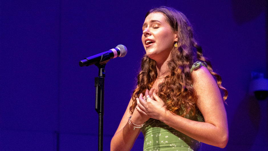 Zoe Argabright, a student studying music therapy, performing “Why Not Me?” from the musical “Carrie.”