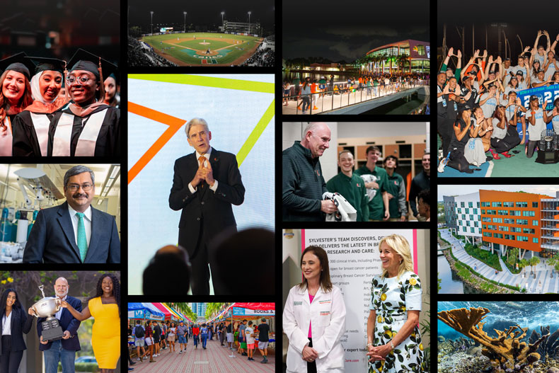 A collage of photos from major University moments in 2022.