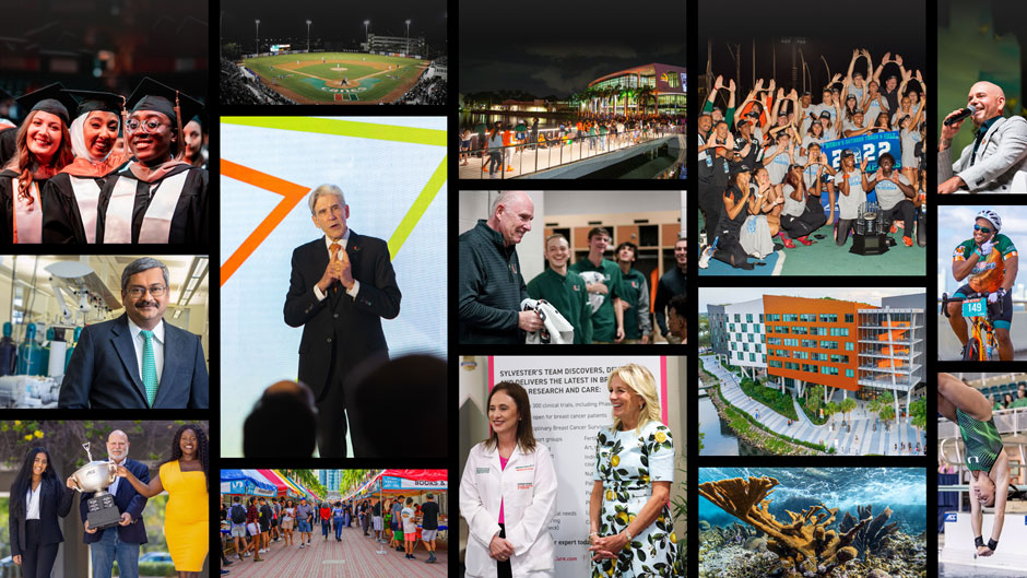 A collage of photos from major University moments in 2022.