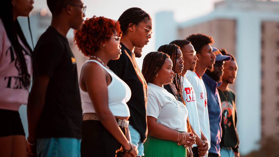 The University community came together this evening to honor the life of Tyre Nichols in a vigil presented by the Black Student Leadership Caucus, the Office of Multicultural Student Affairs, and various student organizations.