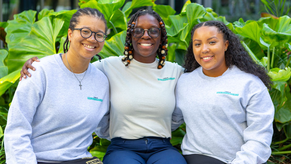 From left; Alexis Owens, Cassandra Michel, and Zoe Major, members of the Students of Color Symposium planning committee. 