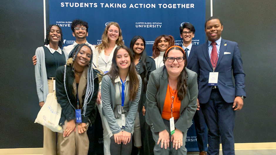 Through the Butler Center for Service and Leadership, nine University of Miami students were selected to participate and attend the Clinton Global Initiative University in Nashville, Tennessee.
