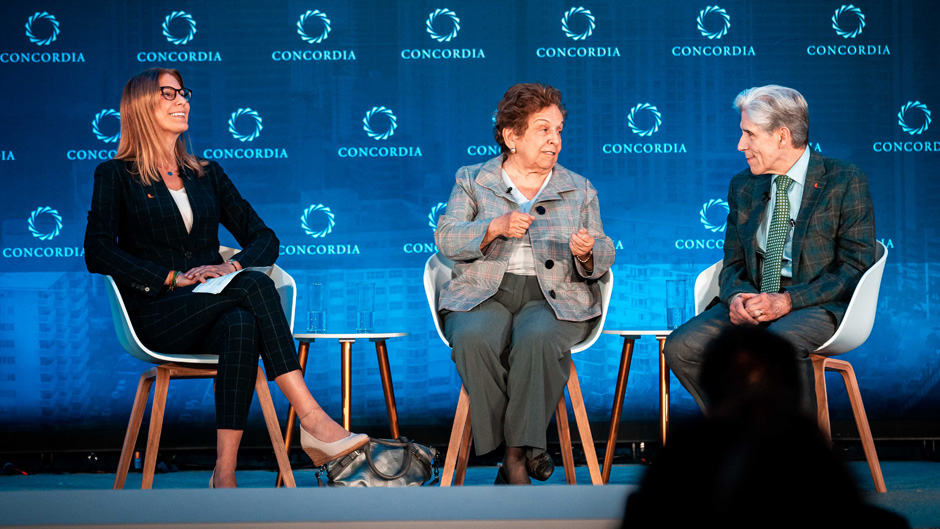 The Future of Healthcare: A Conversation with Dr. Donna Shalala and Dr. Julio Frenk, moderated by Karoline Mortensen, associate director of the Center for Health Management and Policy at the Miami Herbert Business School.