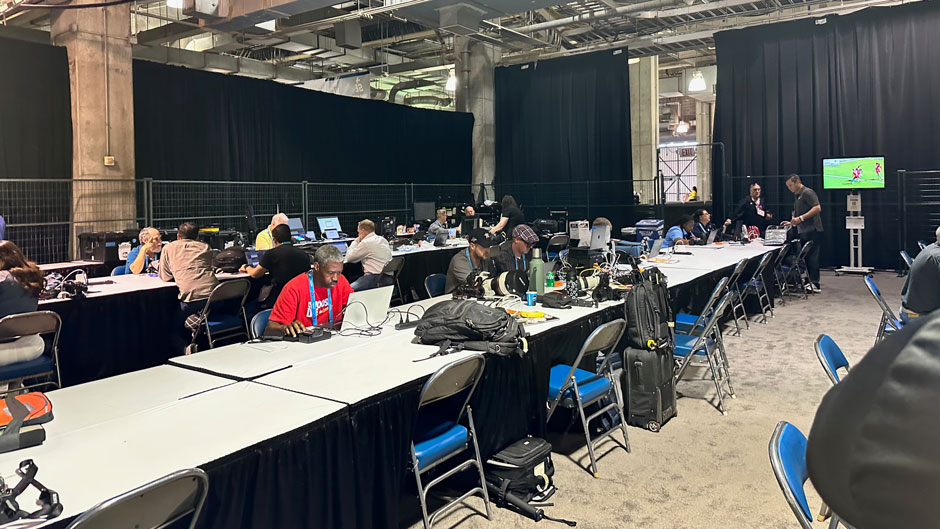 Media room at NRG Stadium