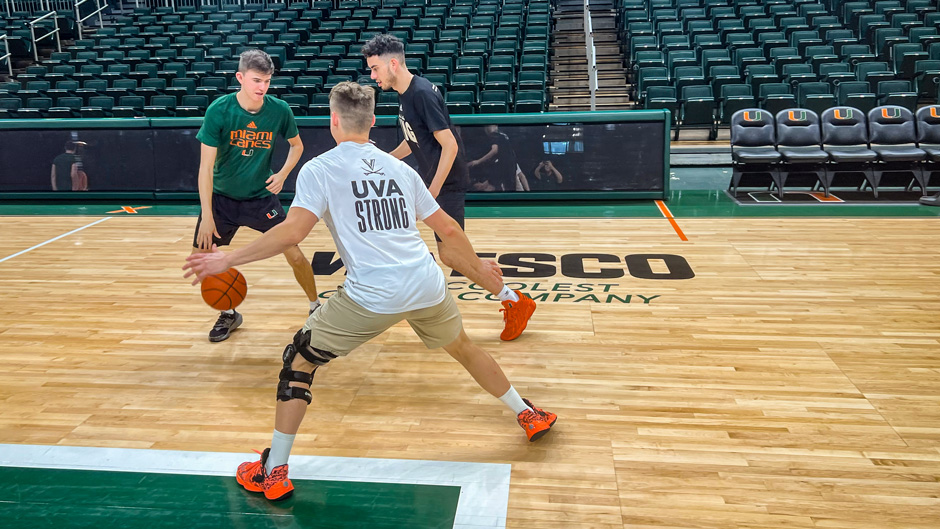 After a season of playing in empty arenas and gymnasiums when many people are asleep, the student managers for the Final Four-bound Miami Hurricanes men’s basketball team will compete in the Elite Eight of their own tournament.