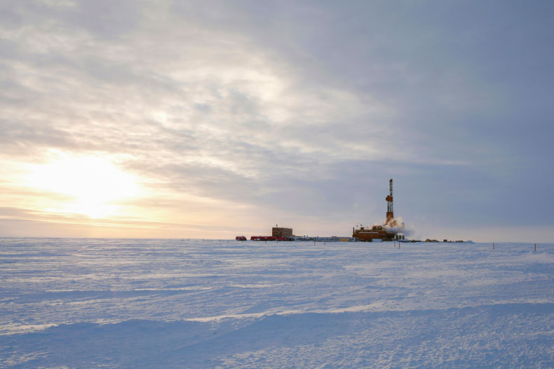 This 2019 photo provided by ConocoPhillips shows an exploratory drilling camp at the proposed site of the Willow oil project on Alaska's North Slope.The Biden administration's approval of the massive oil development in northern Alaska on Monday, March 13, 2023, commits the U.S. to yet another decades-long crude project even as scientists urgently warn that only a halt to more fossil fuel emissions can stem climate change. ConocoPhillips' Willow project was approved Monday and would result in at least 263 million tons of planet-warming gases over 30 years. (ConocoPhillips via AP)