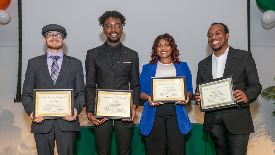 The Butler Center for Service and Leadership recognizes students and faculty and staff members for exceptional academic success, service, and leadership in the community annually at the Celebration of Involvement.