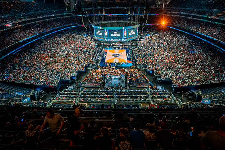 A view from the rafters at NRG Stadium during the FInal Four game. Photo: Mike Montero/University of Miami