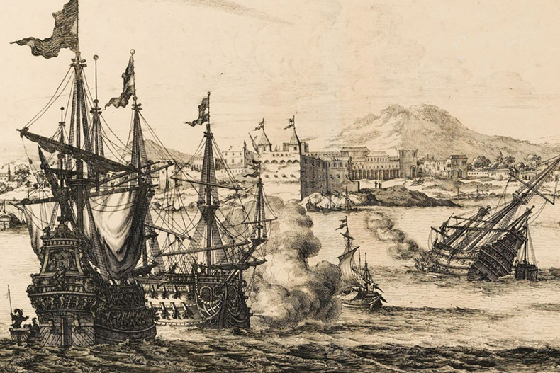 Campeche under pirate attack