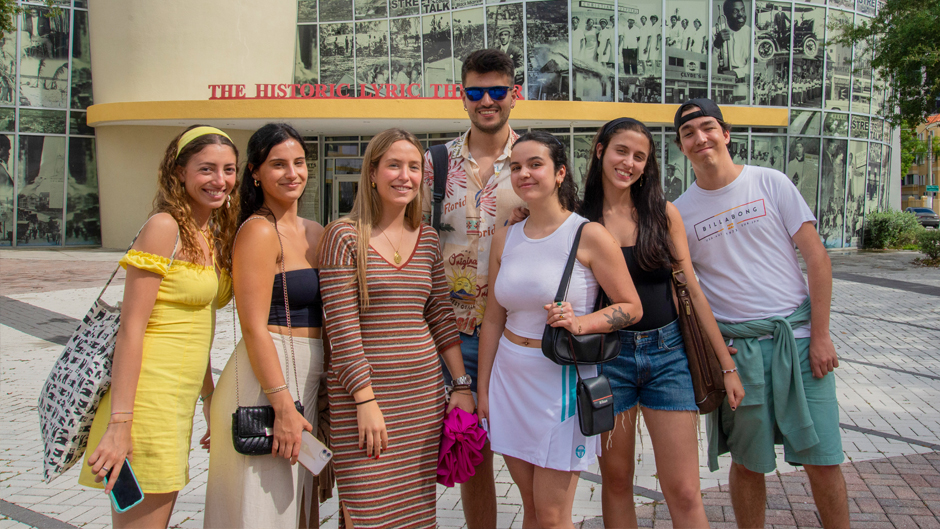 A class of 26 students from Spain has visited many of the iconic neighborhoods in Miami, including Little Havana, Little Haiti, and Coconut Grove. Photo: Luis Garcia Conde/University of Miami