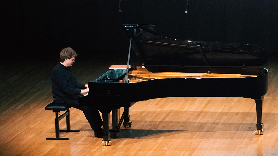 Pianist Dmitry Ablogin performs at the Maurice Gusman Concert Hall during the fifth annual Frost Chopin Festival.