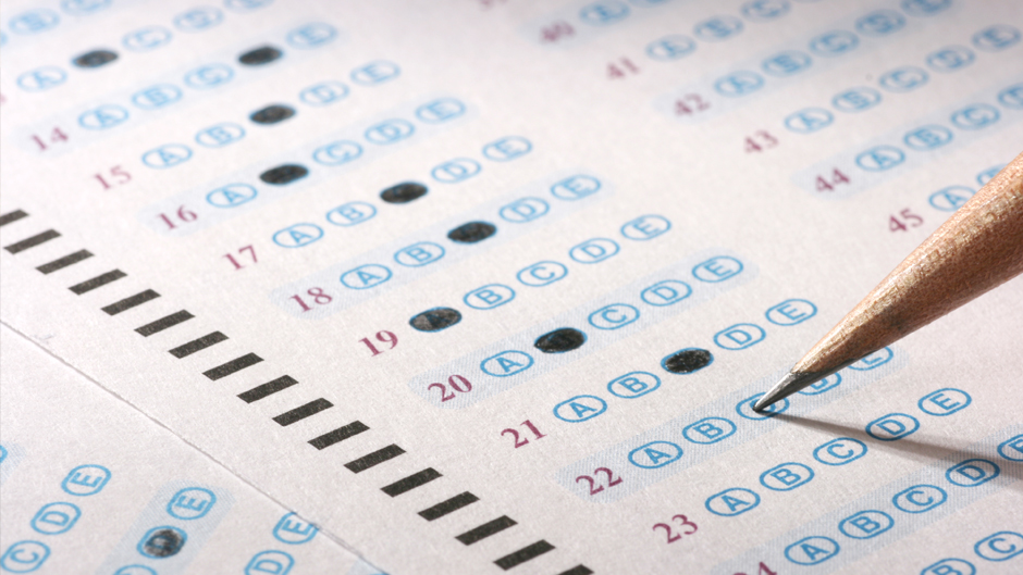 Stock image of scantron test