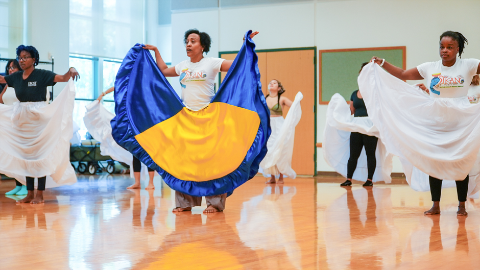 Marisol Blanco recently taught an Afro-Cuban folkloric movement class to honor Hispanic Heritage Month at the University. Photo: Catherine Mairena/University of Miami