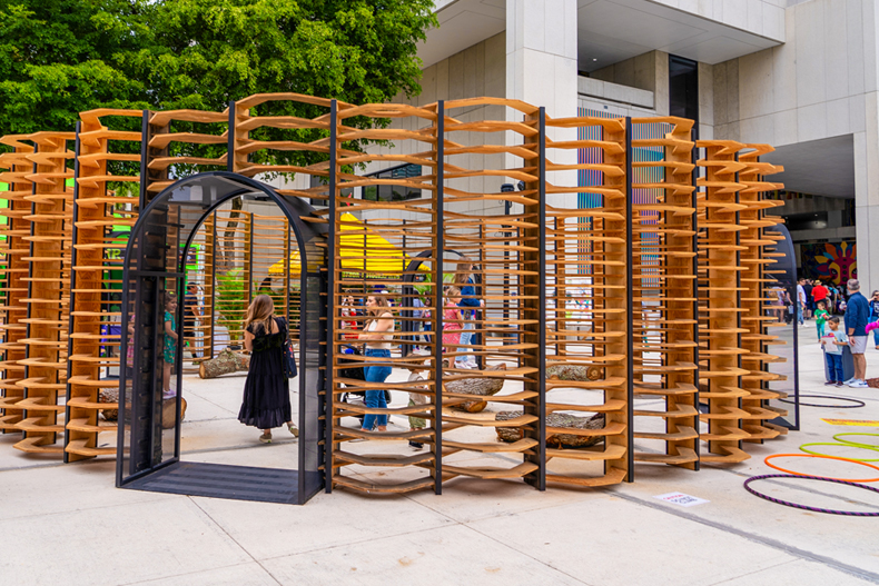 Ukhamba, an installation created by Germane Barnes, associate professor and director of the Community Housing Identity Lab at the School of Architecture.