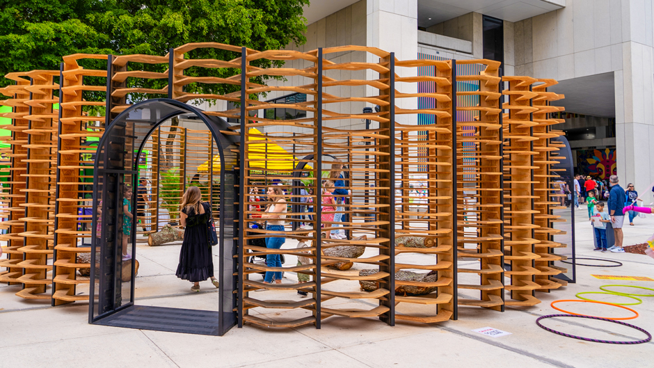 Ukhamba, an installation created by Germane Barnes, associate professor and director of the Community Housing Identity Lab at the School of Architecture.