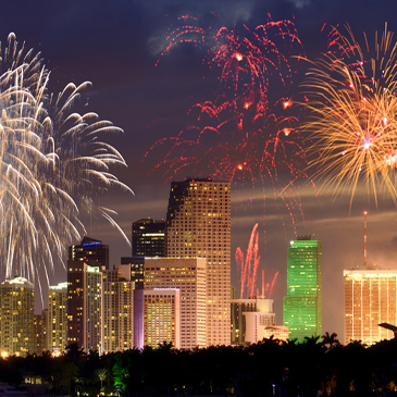New year fireworks over Miami