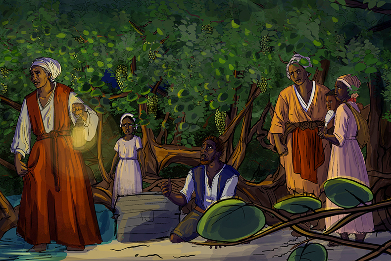 Enslaved people following the Saltwater Underground Railroad at Cape Florida, present-day Bill Baggs State Park, await a harrowing journey to freedom. Image rendered by the University’s New Experience Research and Design Lab (NERDLab).
