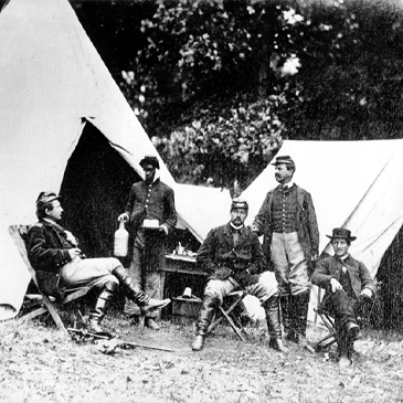 Federal headquarters in Belle Plain, Va. This undated photo is taken during the American Civil War by famed Civil War photographer Mathew B. Brady. (AP Photo/Mathew B. Brady)