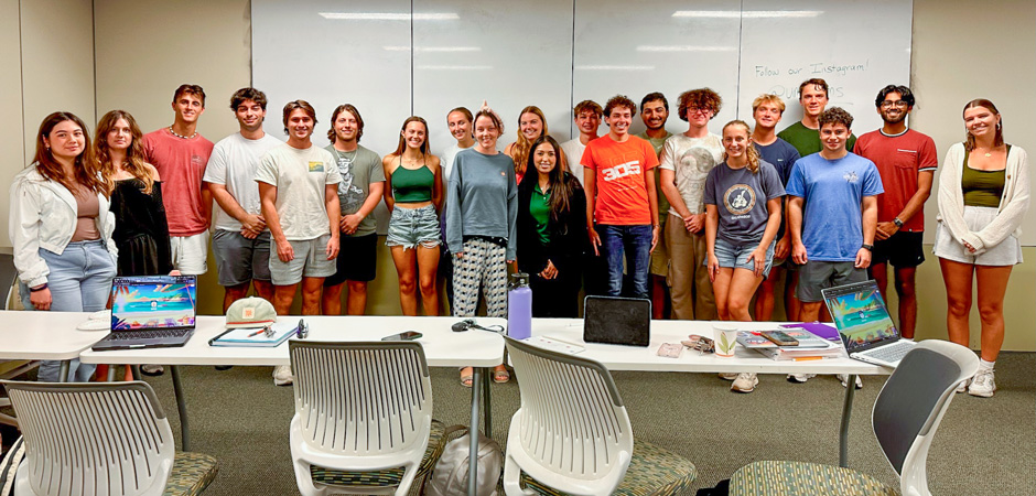 Members of the University of Miami Student Chapter of the American Meteorological Society, many of whom have taken the Tropical Weather and Forecasting class. Photo: Courtesy of Sharan Majumdar