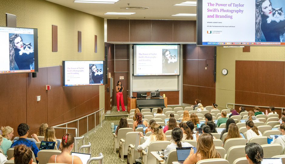 Guest speaker Jasmeet Sidhu, a director and photographer who was invited to speak to the class and has photographed three Taylor Swift tours.