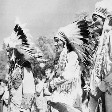 Shown are three of the eight Indian Survivors of the battle of the Little Big Horn in which George Custer's command was wiped out in 1876. Photo taken Sept. 3,1948 in South Dakota. Photo: The Associated Press