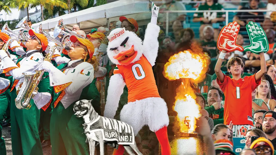Collage of images depicting Canes traditions.