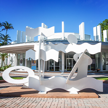 Exterior photo of the Lowe Art Museum on the Coral Gables Campus 
