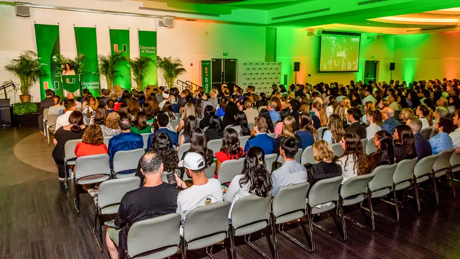 Interim law school Dean Patricia Sanchez Abril introduced the justice.