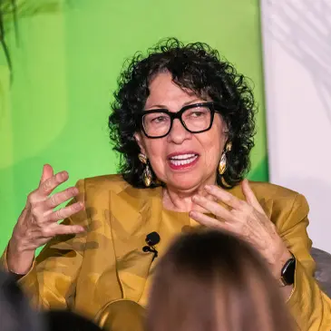 U.S. Supreme Court Justice Sonia Sotomayor speaks to the audience during a book talk at the Shalala Student Center 
