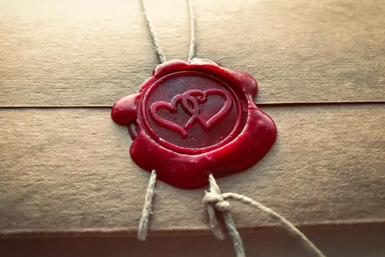 love note with wax seal 