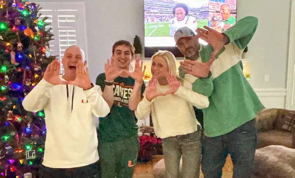 Canes football celebration