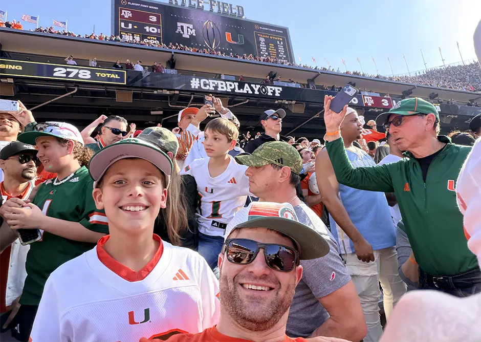 UM fans cheer at the first College Football Playoff win