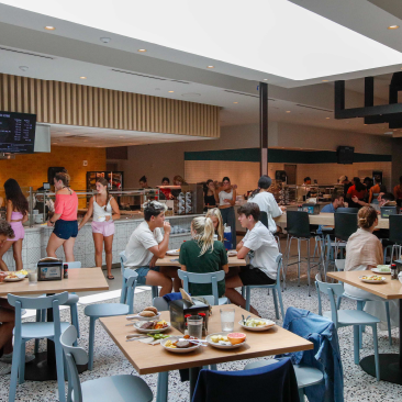 Students at the Centennial Dining Hall.