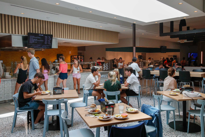 Students at the Centennial Dining Hall.