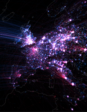 The visualization of birth-death network dynamics offers a meta-narrative of cultural history: Europe 0-1856 CE. [Press special – Cf. Movie S1 in Schich et al.] Copyright: Maximilian Schich & Mauro Martino, 2014